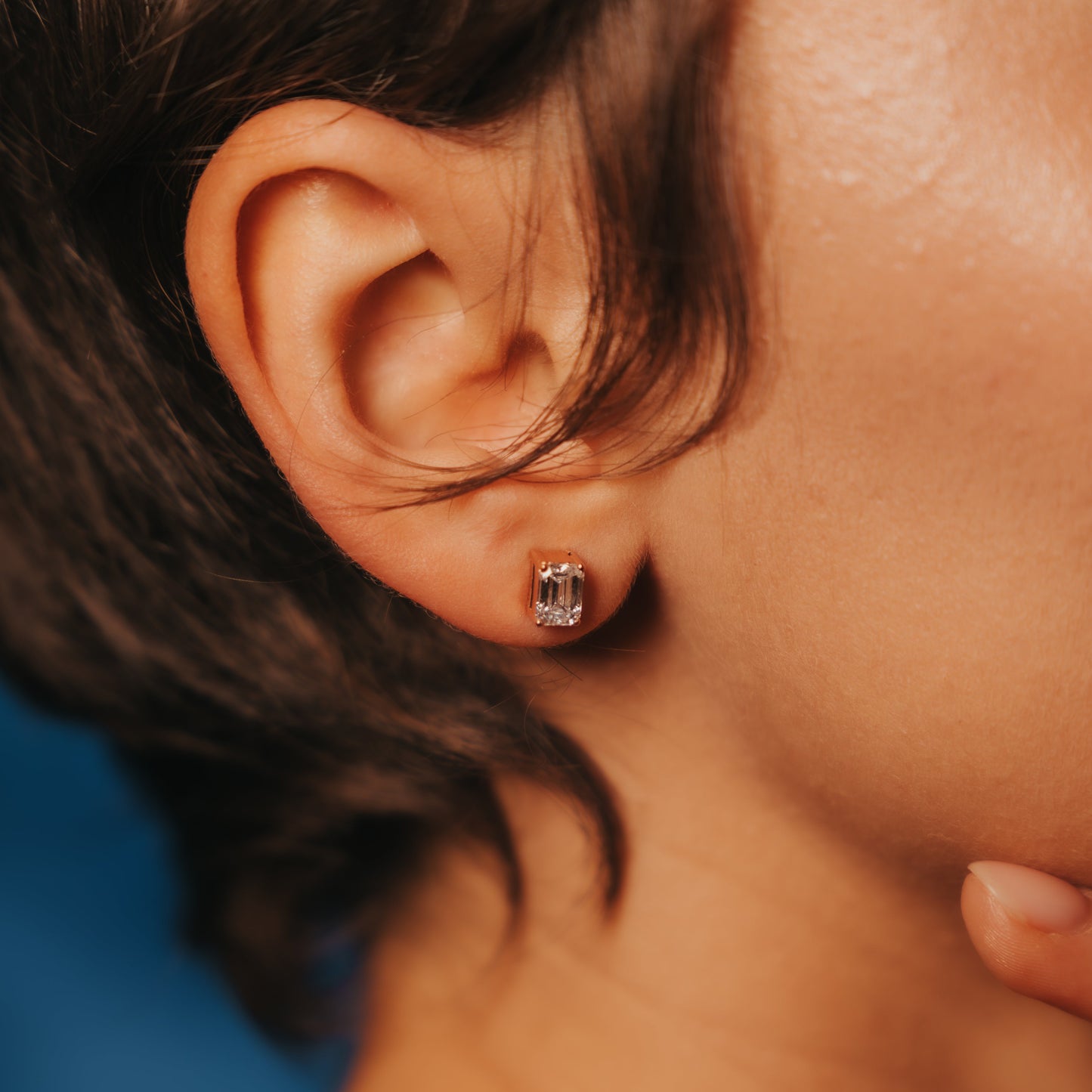 Emerald Cut Diamond Earrings