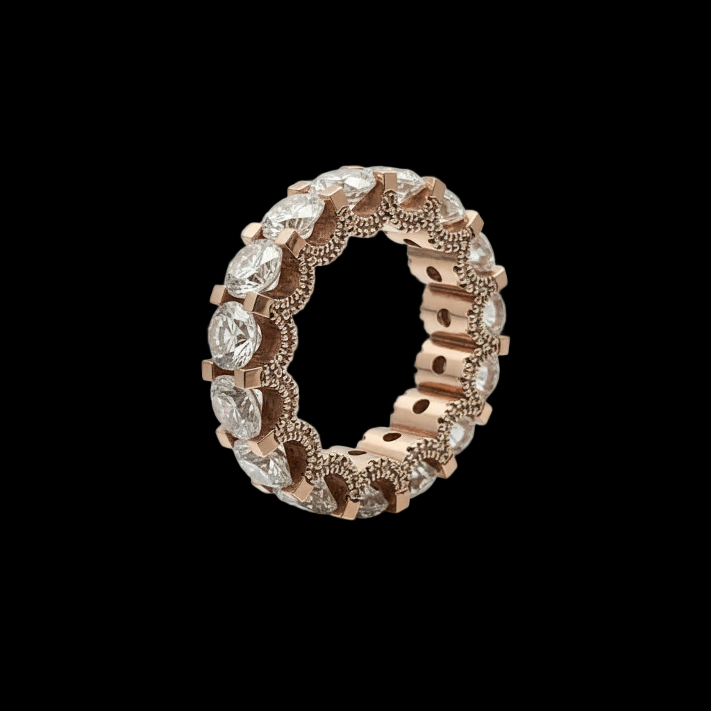 Rose Gold Ring Round Stone Shape