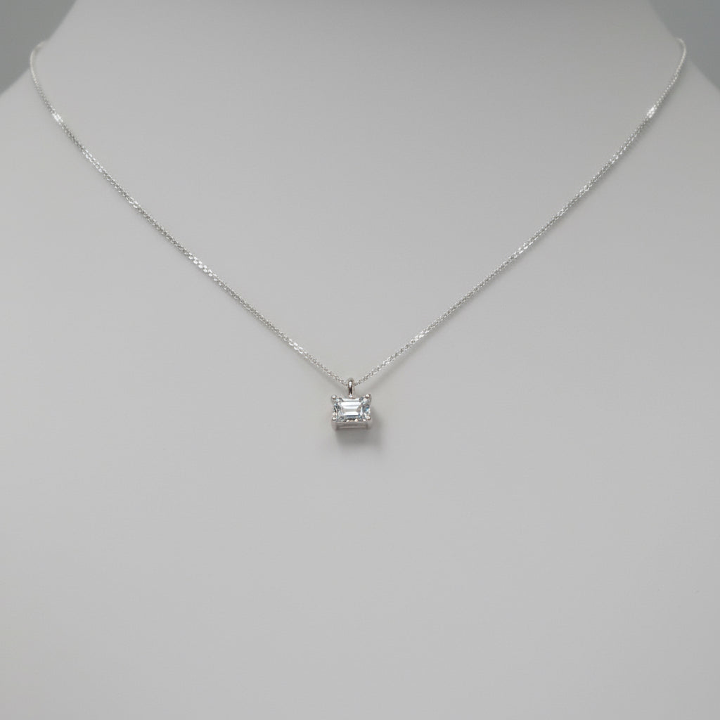 Emerald Cut Diamond Necklace