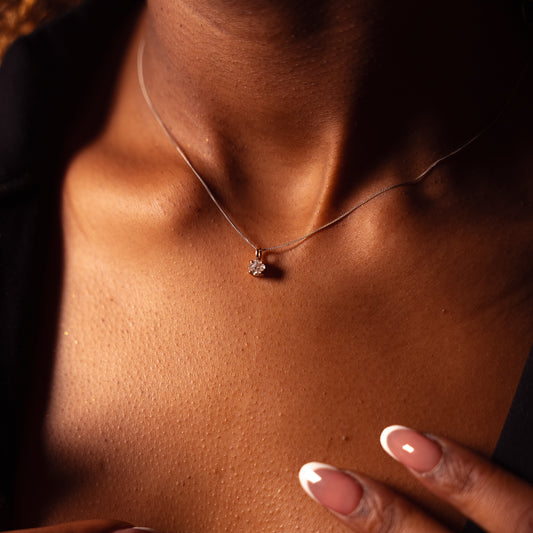 Round Cut Diamond & Necklace Set